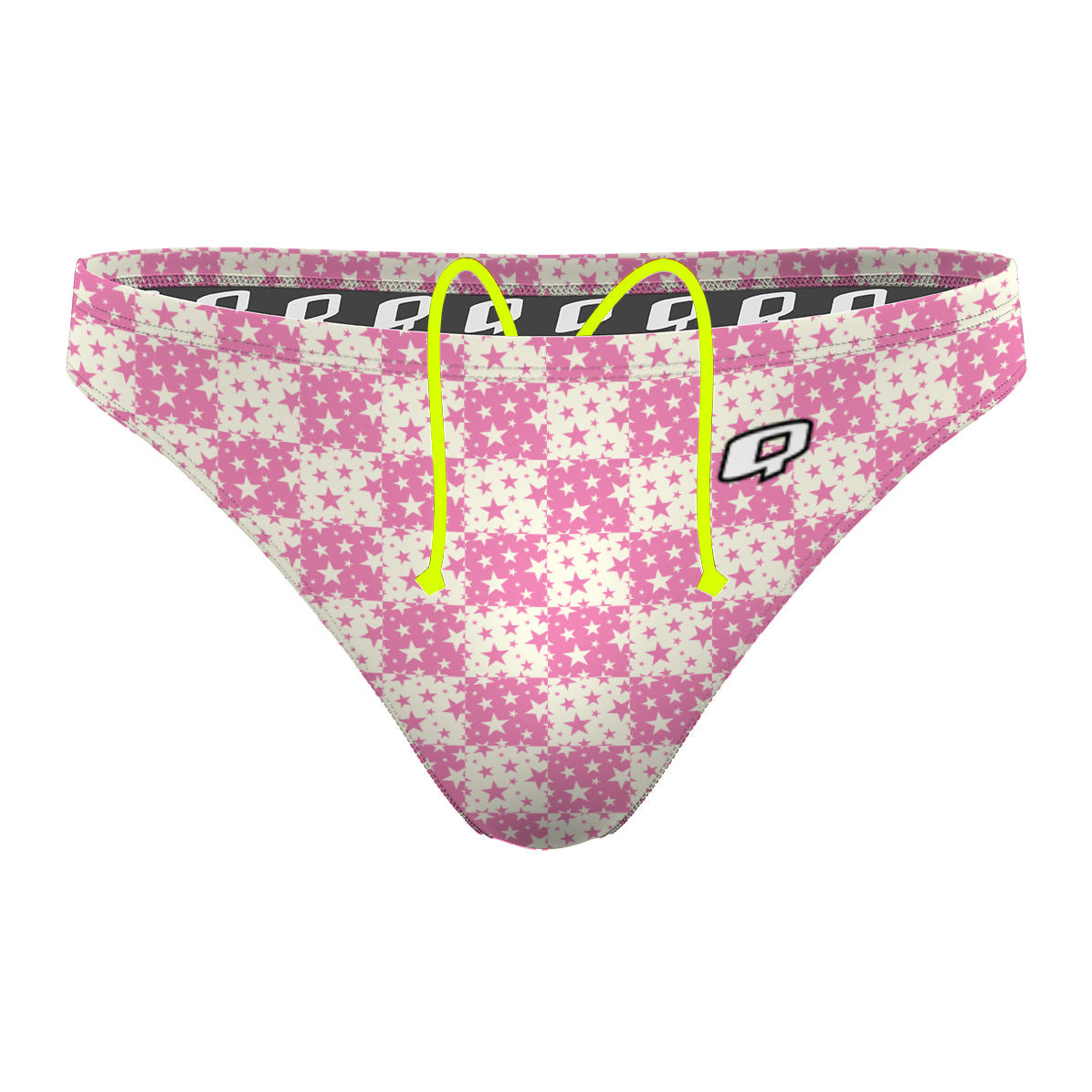 Pink Plaid Stars - Waterpolo Brief Swimsuit