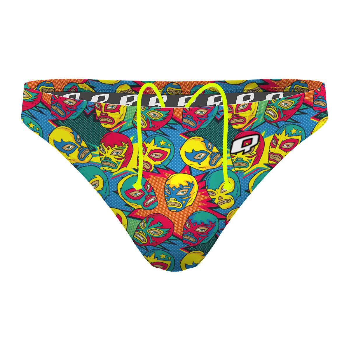 Comic Wrestling Masks - Waterpolo Brief Swimsuit