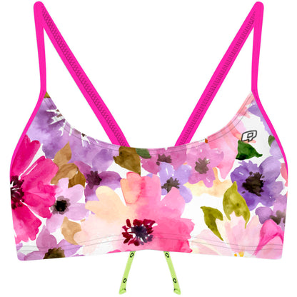 Watercolor Flowers - Bandeau Bikini Top