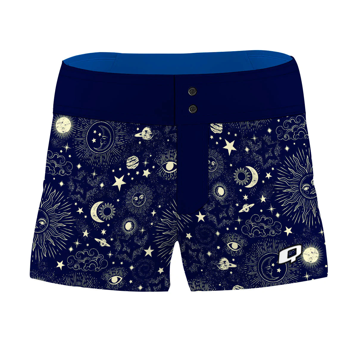 Navy Blue Starry Night Women Board Shorts