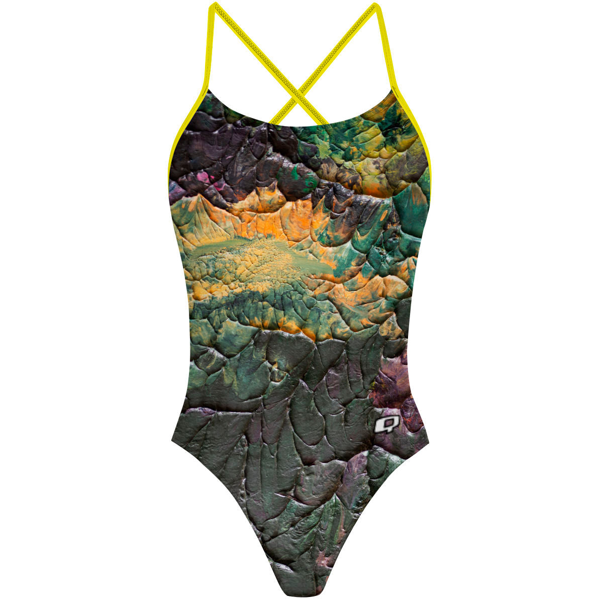 Green Splatter - "X" Back Swimsuit