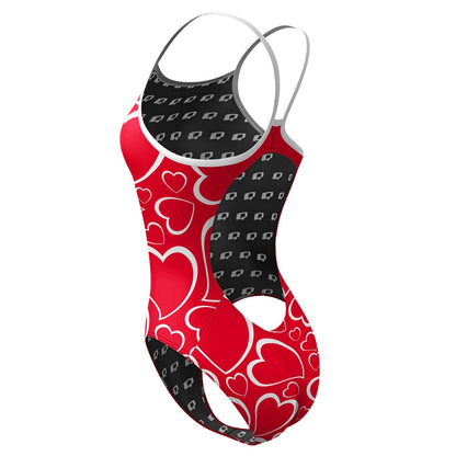 Double Hearted Skinny Strap Swimsuit